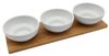 купить Посуда прочая EuroGold 7112901411 Boluri rotunde ceramice pe suport din bambus 3buc в Кишинёве 