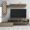 cumpără Set mobilă living Trendy Planeta, Nuc, Crem 150x37x37cm în Chișinău 