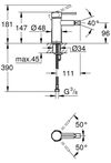купить Смеситель для биде Grohe Essence Phantom Bide Black 24395KF1 в Кишинёве 