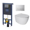 SET WC SENTIMENTI RIMLESS cu capac soft close+Instalatie+Buton Chrome matt