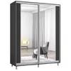 купить Шкаф Mobildor-Lux Раздвижные двери Aron-P из ДСП с вертикальным зеркалом (180x60x210H см) Антрацит в Кишинёве 