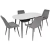 купить Комплект стол и стулья Evelin di Costacurta cтол DT-533R B + 4 стула YTC-055B Bluvel-14 (Dark grey) в Кишинёве 