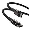 cumpără Cablu telefon mobil Baseus CATWJ-A01 Type-C - Type-C, Braided, 100W, 2m, Tungsten Gold Black în Chișinău 