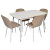 купить Комплект стол и стулья Evelin di Costacurta стол DT-532R Wh + 4 стула YTC-064Wh UF910-01 (Light beige) в Кишинёве 