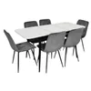 купить Комплект стол и стулья Evelin di Costacurta стол DT-531R B + 6 стульев YTC-080B Blu-14 (Dark grey) в Кишинёве 