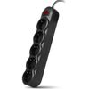 Surge Protector   5 Sockets,  1.0m,  Sven "SF-05L", Black, retail box, flame-retardant material 