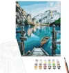 купить Картина по номерам BrushMe RBS29450FC 30x40 сm (fără cutie) Barcă lângă lac в Кишинёве 