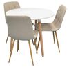 купить Комплект стол и стулья Evelin di Costacurta стол DT-404-1Wo + 3 стула YTC-080Wo Light beige в Кишинёве 