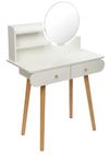 cumpără Masă Jumi CM-891920 Scandi cu oglindă rotundă (40cm), dimensiuni 120×80×40cm, Alb/Oak Artisan în Chișinău 