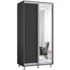 cumpără Dulap Mobildor-Lux Aron cu uși glisante din oglindă și PAL (120x60x220H cm) Anthracite în Chișinău 