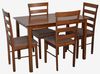 купить Комплект стол и стулья Evelin di Costacurta стол Gloria Burnish Oak + 4 стула Gloria Burnish Oak/Ekea12 Dark Brown в Кишинёве 
