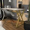 cumpără Masă de birou Trendy Gyza, AlbAur, 120x75x60cm în Chișinău 