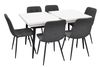 cumpără Set masă și scaune Evelin di Costacurta стол DT-433-3B + 6 стульев YTC-080B Dark grey în Chișinău 