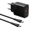 cumpără Încărcător cu fir MCDODO CH-0922 Wall Charger 1xUSB 1xType-C with Cable Type-C toType-C 33W, Black în Chișinău 