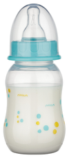 "Baby-Nova" Силиконовая бутылочка со стандартным горлышком, 130 мл, низкий поток, без BPA, 1 шт./картонная коробка (45010)