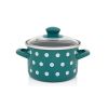 cumpără Cratiță Metalac 57046 Cratita emailata Green Dots 16cm, 2.0L, capac din sticla în Chișinău 