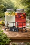 купить Посуда для напитков miscellaneous 998 Set dublu din sticla cu robinet, 2x3.8L cu suport 2510-1095 SIO в Кишинёве 