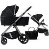купить Детская коляска DadaPrams Carucior 2in1 Flux Black + Adaptoare в Кишинёве 