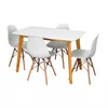купить Комплект стол и стулья Evelin di Costacurta стол Cooper White Bella beech + 4 стула LC-021 White в Кишинёве 