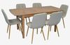 купить Комплект стол и стулья Evelin di Costacurta стол HV-27V Light Brown + 6 стульев YTC-080Wo, BJORN-24 (Light beige) в Кишинёве 