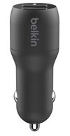 cumpără Încărcător pentru automobil Belkin CCB001BTBK Dual USB-A Car Charger, 12W X2, BLK în Chișinău 