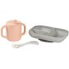 купить Посуда для кормления Beaba B913527 Learning Set + Cup Pink в Кишинёве 