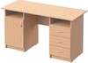 купить Офисный стол Tisam Стол письменный 1-дверный с 3-мя ящиками 1500х600х750мм (4104) в Кишинёве 