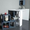 cumpără Masă de birou Trendy Cutie, alb, albastru, cu raft în Chișinău 