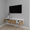 cumpără Comodă TV Smartex (16579) Т10 140 TV-Навесная Alb+Stejar inchis în Chișinău 