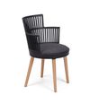 купить Пластиковый стул, деревянные ножки, 540x560.5x810 мм, черный в Кишинёве 