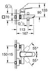 купить Смеситель для ванны Grohe Cubeo Cada Black 1018132430 в Кишинёве 