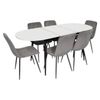 купить Комплект стол и стулья Evelin di Costacurta стол DT-533R B + 6 стульев YTC-080B Blu-14 (Dark grey) в Кишинёве 
