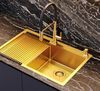 купить Смеситель кухонный Helika-AquaSanita 7003-G COLOS Gold+black silicon hose в Кишинёве 