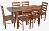 купить Комплект стол и стулья Evelin di Costacurta стол HV-29V Burnish Oak + 6 стульев GLORIA Burnish/Ekea12 Dark Brown в Кишинёве 