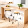 купить Барный стул Jumi FCM-598461 Scaun de bar din lemn, Oak Artisan/Negru в Кишинёве 