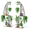 купить Подставка для цветов Mobildor-Lux Suport pentru plante Semilună cu iluminare, MDF/metal (negru/nuc) в Кишинёве 