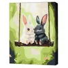 купить Картина по номерам BrushMe KBS0198FC 30x40 сm (fără cutie) Iepurașii pe leagăn в Кишинёве 