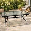 cumpără Mobilier pentru grădină Hydro S Masa de gradina, sticla/metal, 150x90x75, Neagra (0431015) în Chișinău 