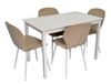 купить Комплект стол и стулья Evelin di Costacurta стол GLORIA White + 4 стула YTC-064Wh UF910-01 beige в Кишинёве 