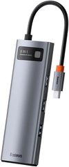 купить Переходник для IT Baseus CAHUB-CV0G 8in1 Type-C to 1*HDMI+USB-A 3.0+PD*1+RJ45*1+SD/TF*1, Metal Gleam Series, Space Gray в Кишинёве 