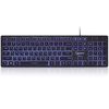 cumpără Tastatura Gembird KB-UML3-01-RU Multimedia keyboard, Silent, 3-color backlight, USB, Black în Chișinău 