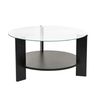 купить Журнальный столик Trendy Clara, Masuta de cafea, Wood Black, Transparent, 75x40x75cm в Кишинёве 