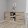 cumpără Comodă Smartex (16149) Т3 140cm Ivory+Stejar Deschis în Chișinău 
