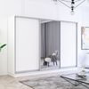 купить Шкаф Mobildor-Lux Раздвижные двери Fox из зеркала и ДСП (280x60x210H см) Белый в Кишинёве 