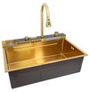 cumpără Chiuvetă bucătărie cu bateria SanDonna HD7550 Auriu robinet cascadă reglabil în Chișinău 