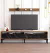 cumpără Comodă TV Trendy Istanbul, Nuc, Marmura Neagra 180x47x35cm în Chișinău 