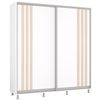 купить Шкаф Mobildor-Lux Aron uși glisante din PAL cu lamele (220x60x200H cm) Alb Brilliant в Кишинёве 