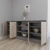 cumpără Comodă Smartex (16309) Т5 180cm Grafit+Stejar Deschis în Chișinău 