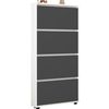 купить Полка для обуви Mobildor-Lux Leo Slim 90x16x164H cm White/Anthracite в Кишинёве 
