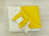Конвертик-одеялко 100*80 см Велюровый молочный c желтым 